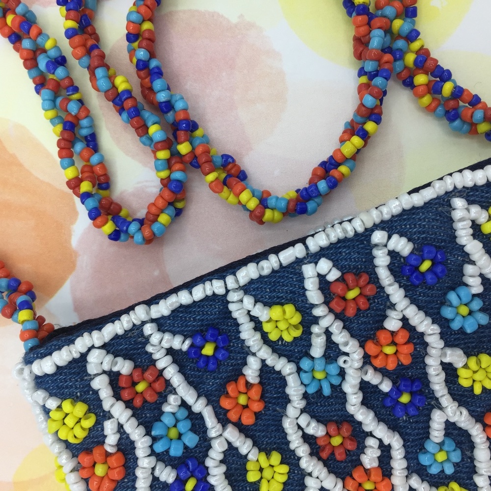 PIERRE URBACH Mini Beaded Crossbody Bag π«π· France - Picture 2 of 4